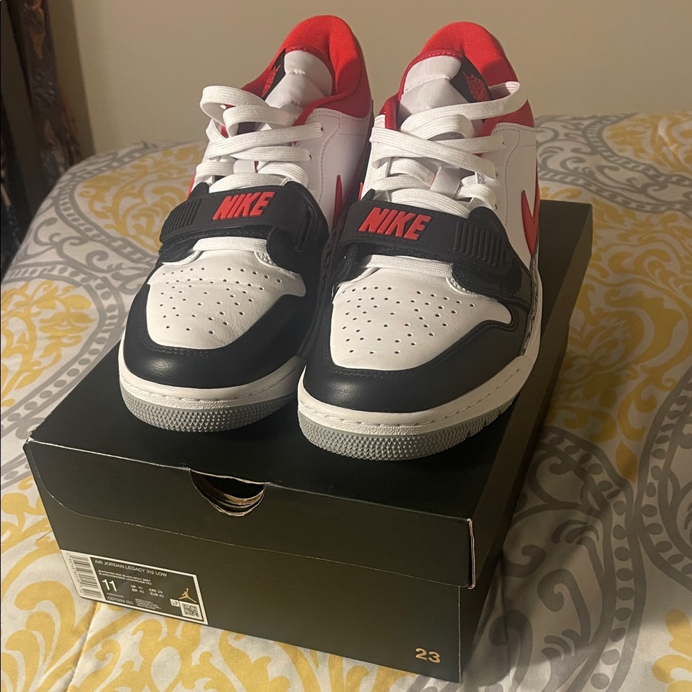 Nike Sneakers in White, Red, and Black